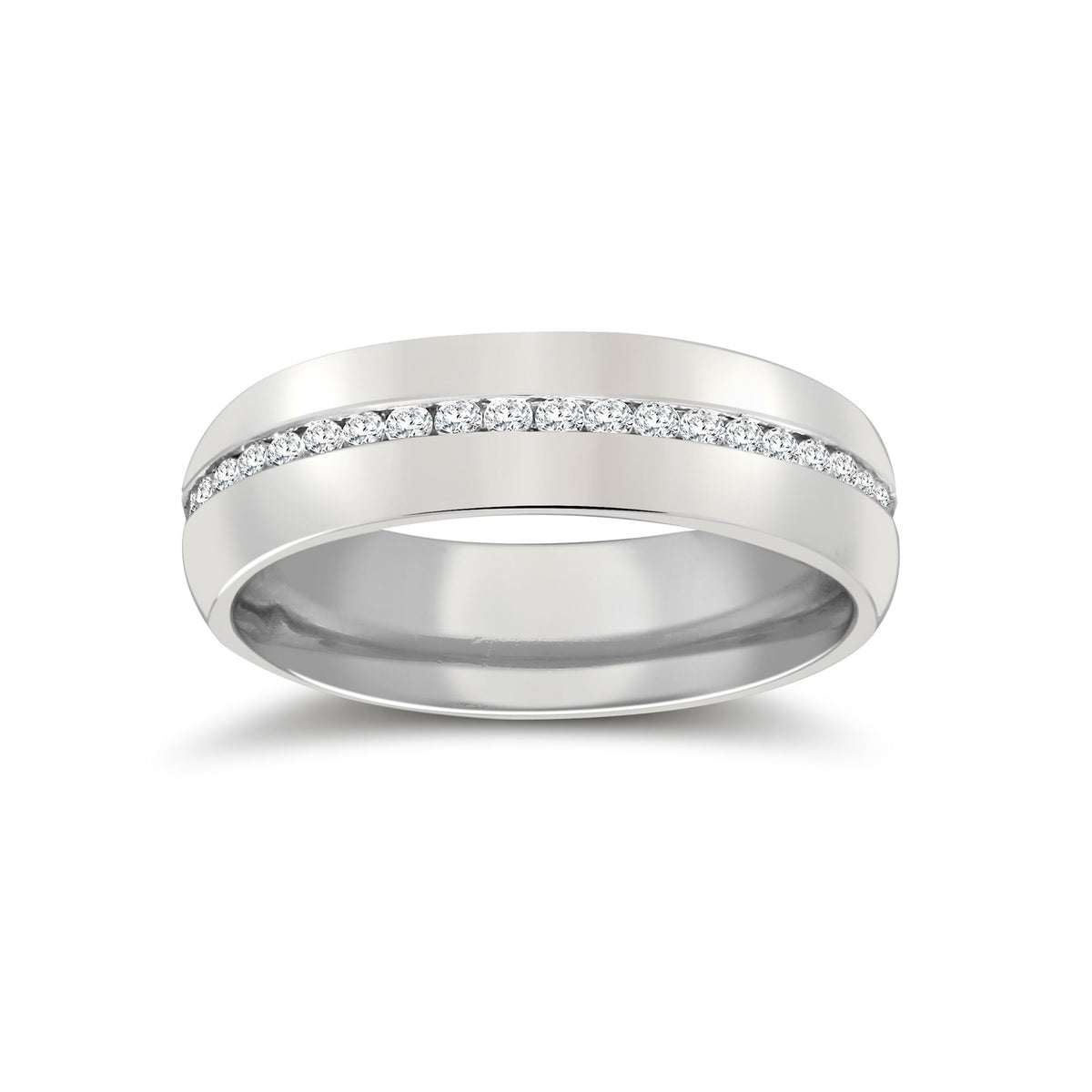 PLW062-4() | Platinum RBC Court Natural Diamond Wedding Band Fully Set - - 50pts