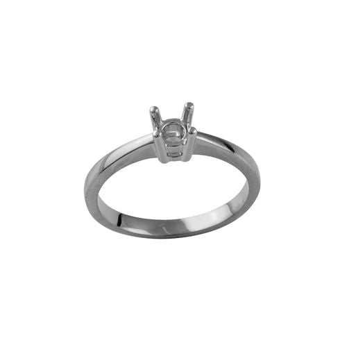Platinum 4mm Round Solitaire 4 Claw Ring Mount