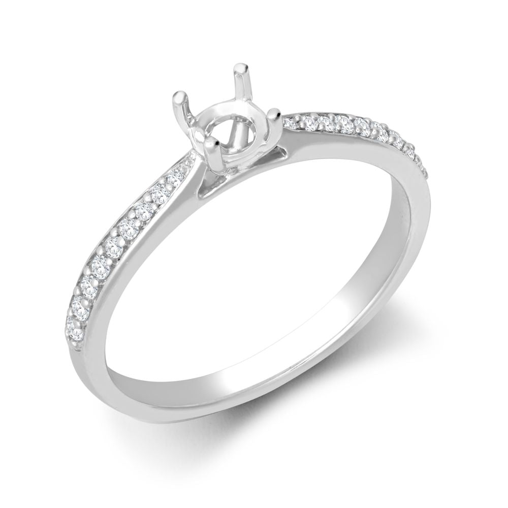 950 Platinum Gold Natural Diamond Pav?-set Wed-fit Ring Mount + Diamond