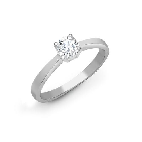 18ct White Gold 25pts Solitaire Natural Diamond Ring