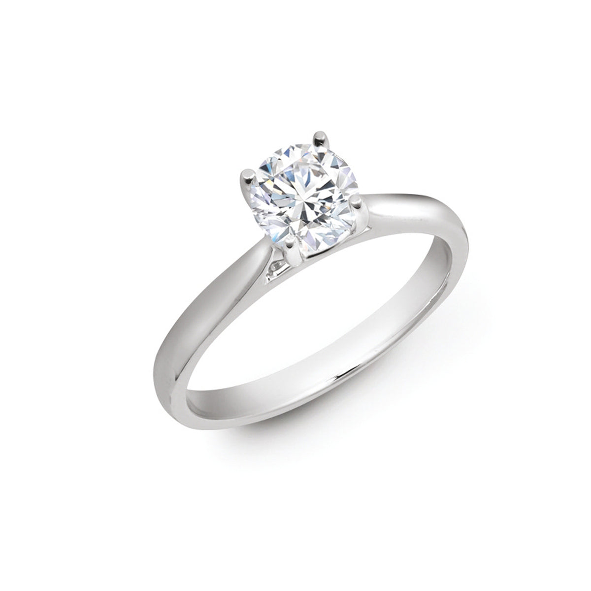 Platinum 25pts Solitaire Natural Diamond Wed-fit Ring