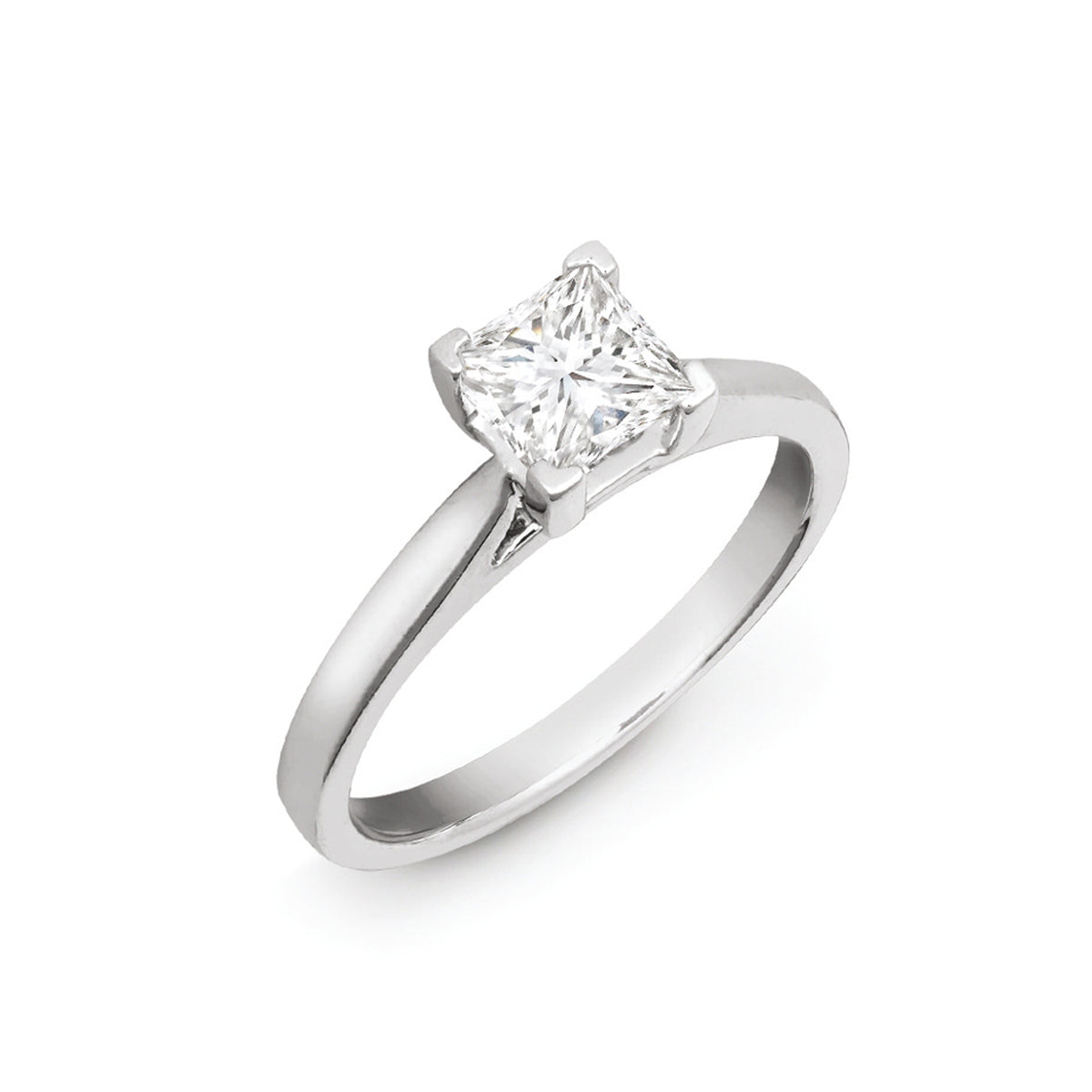 Platinum 25pts Solitaire Natural Diamond Wed-fit Ring
