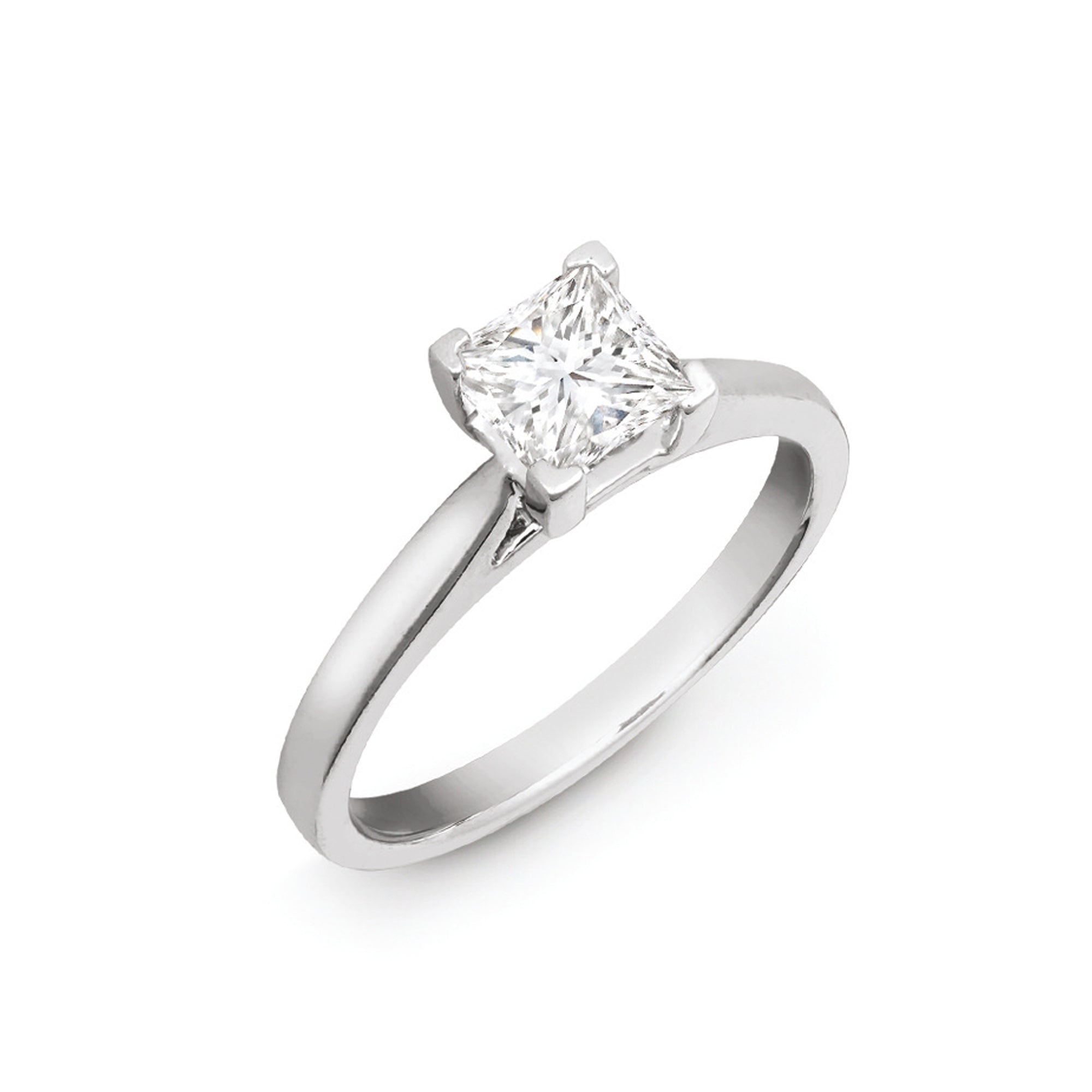 PTR006-050-GSI1 | Platinum 50pts Solitaire Natural Diamond Wed-fit Ring