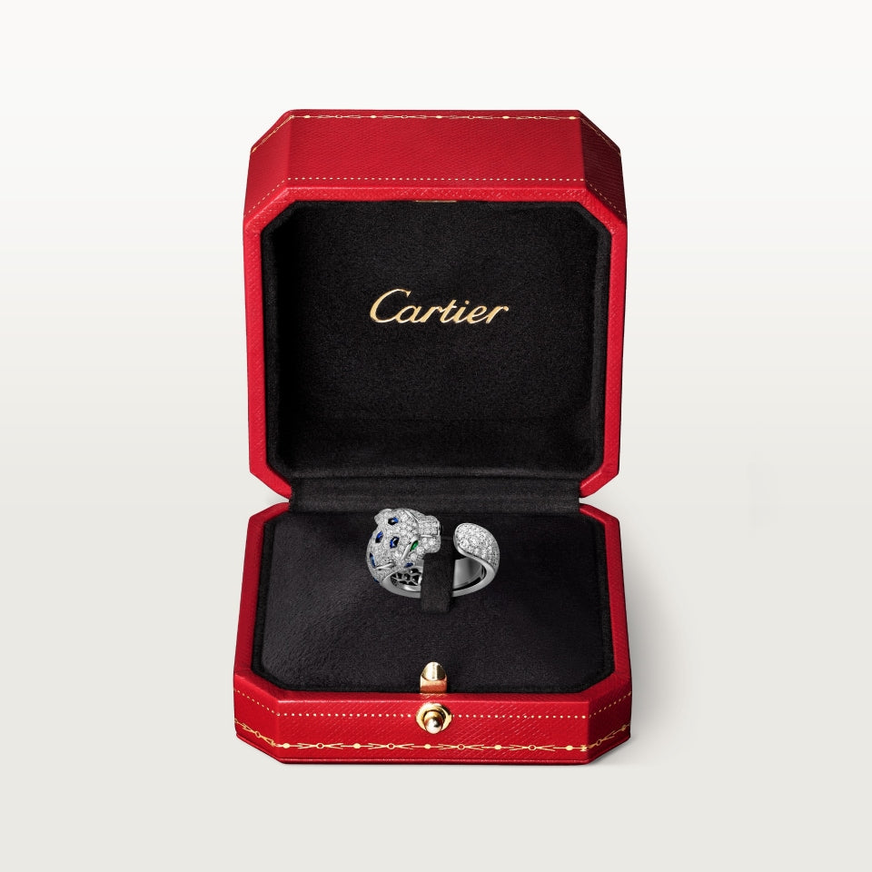 Cartier Panthère de Cartier Ring Medium Model Half-Paved White Gold