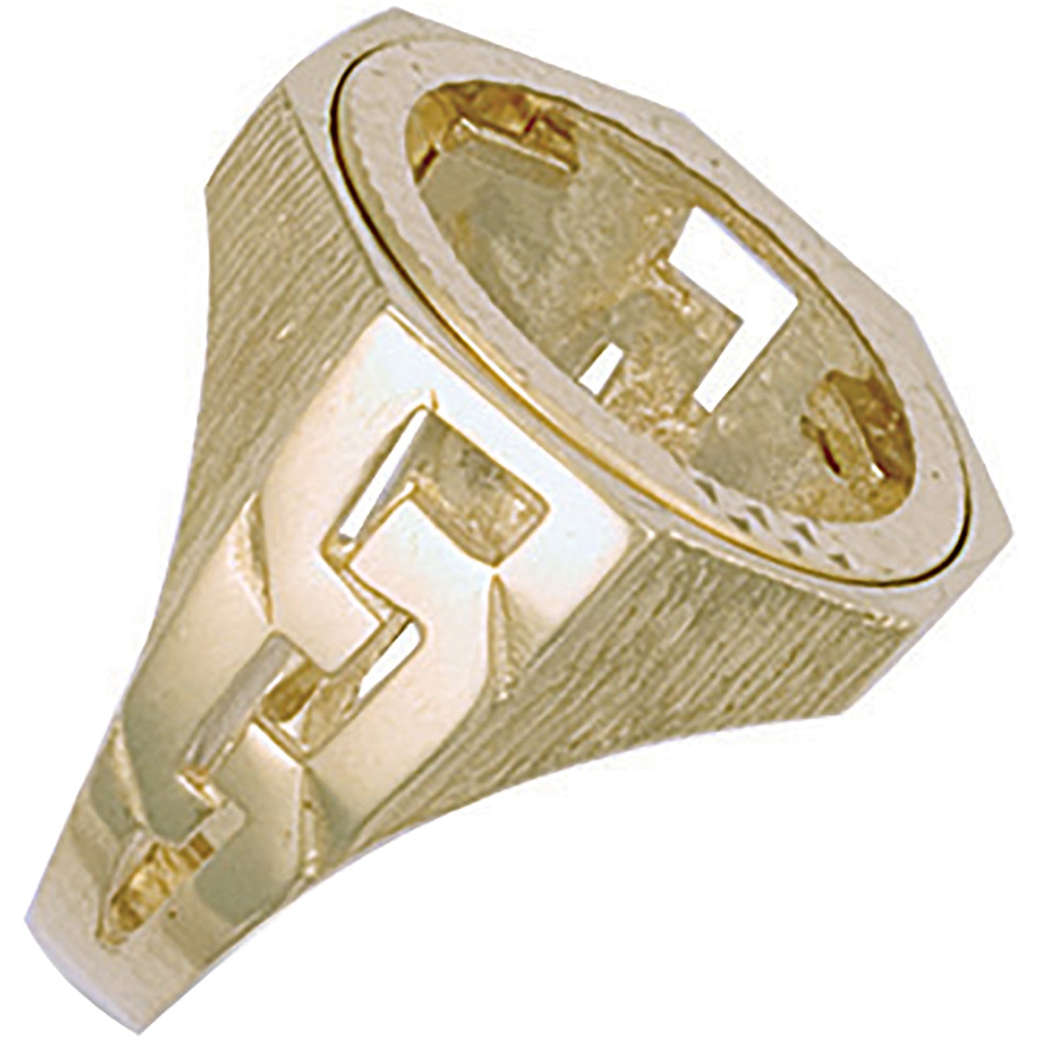 Yellow Gold (Full) ID Sides Sovereign Ring - 9ct Gold