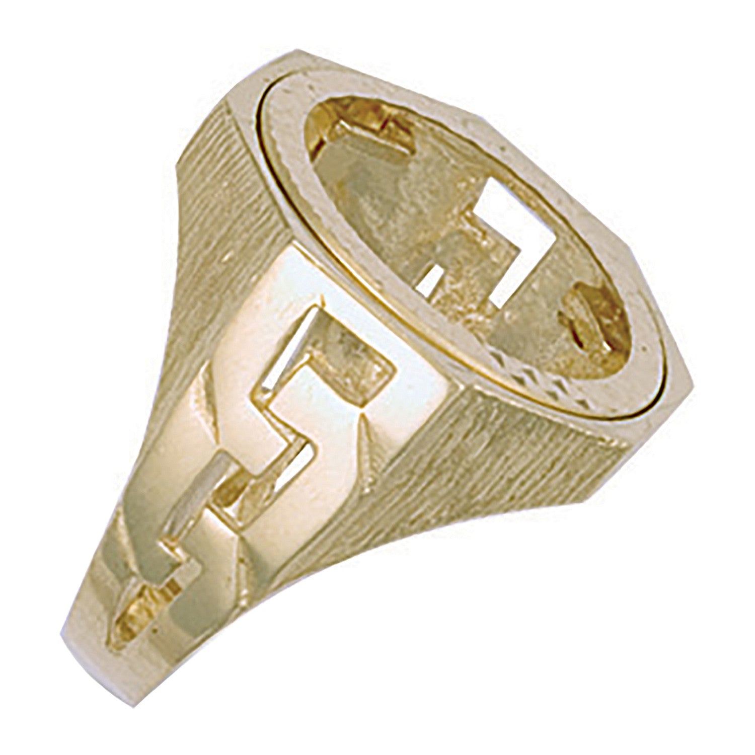 Yellow Gold (Half) ID Sides Sovereign Ring - 9ct Gold