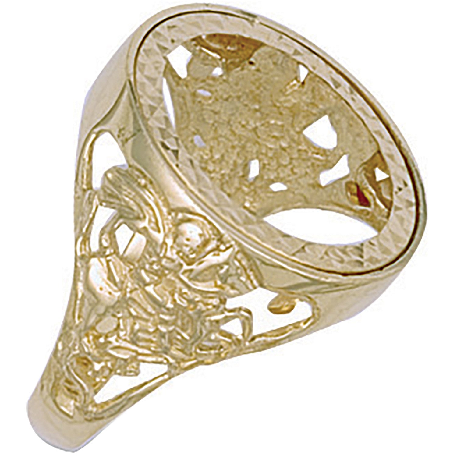 Yellow Gold (Full) George & Dragon Sovereign Ring - 9ct Gold