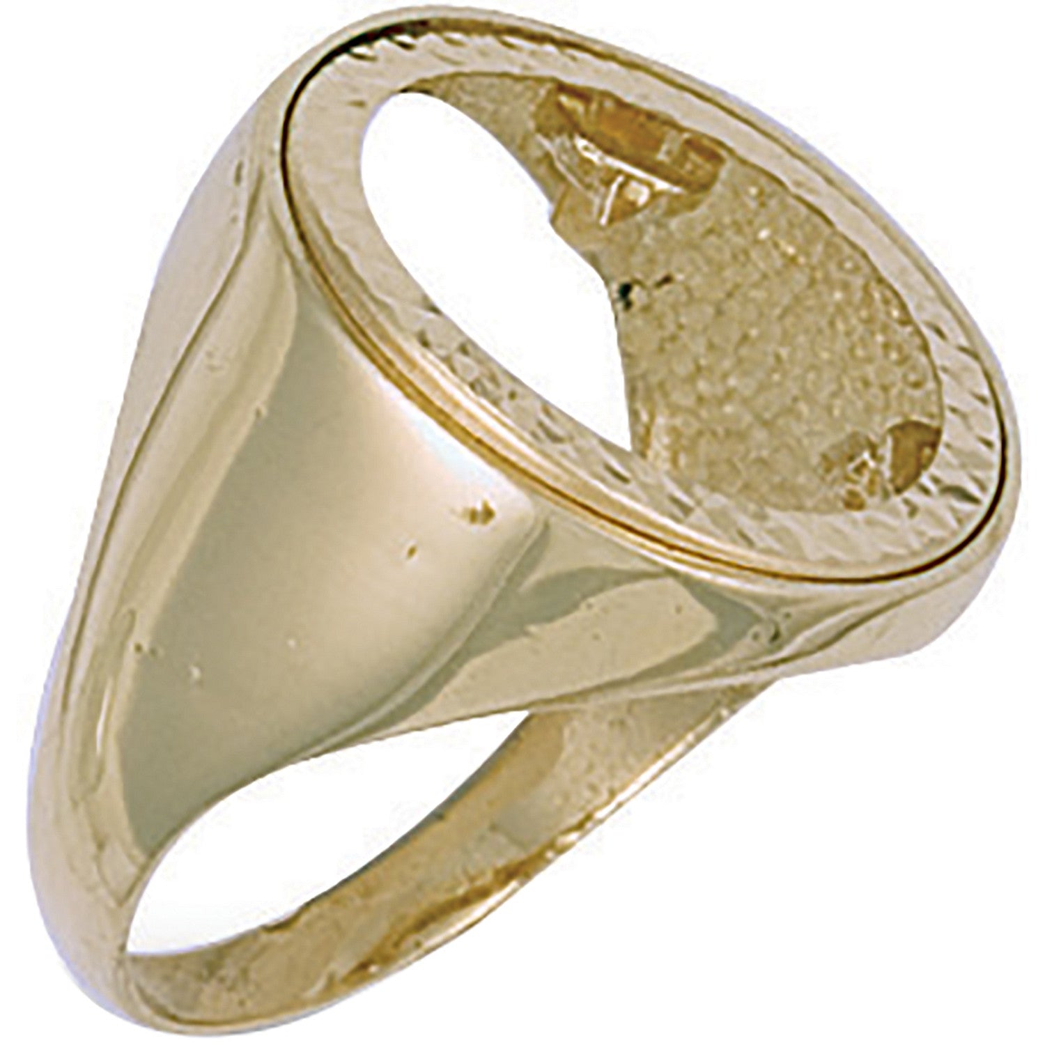 Yellow Gold (Full) Plain Sides Sovereign Ring - 9ct Gold