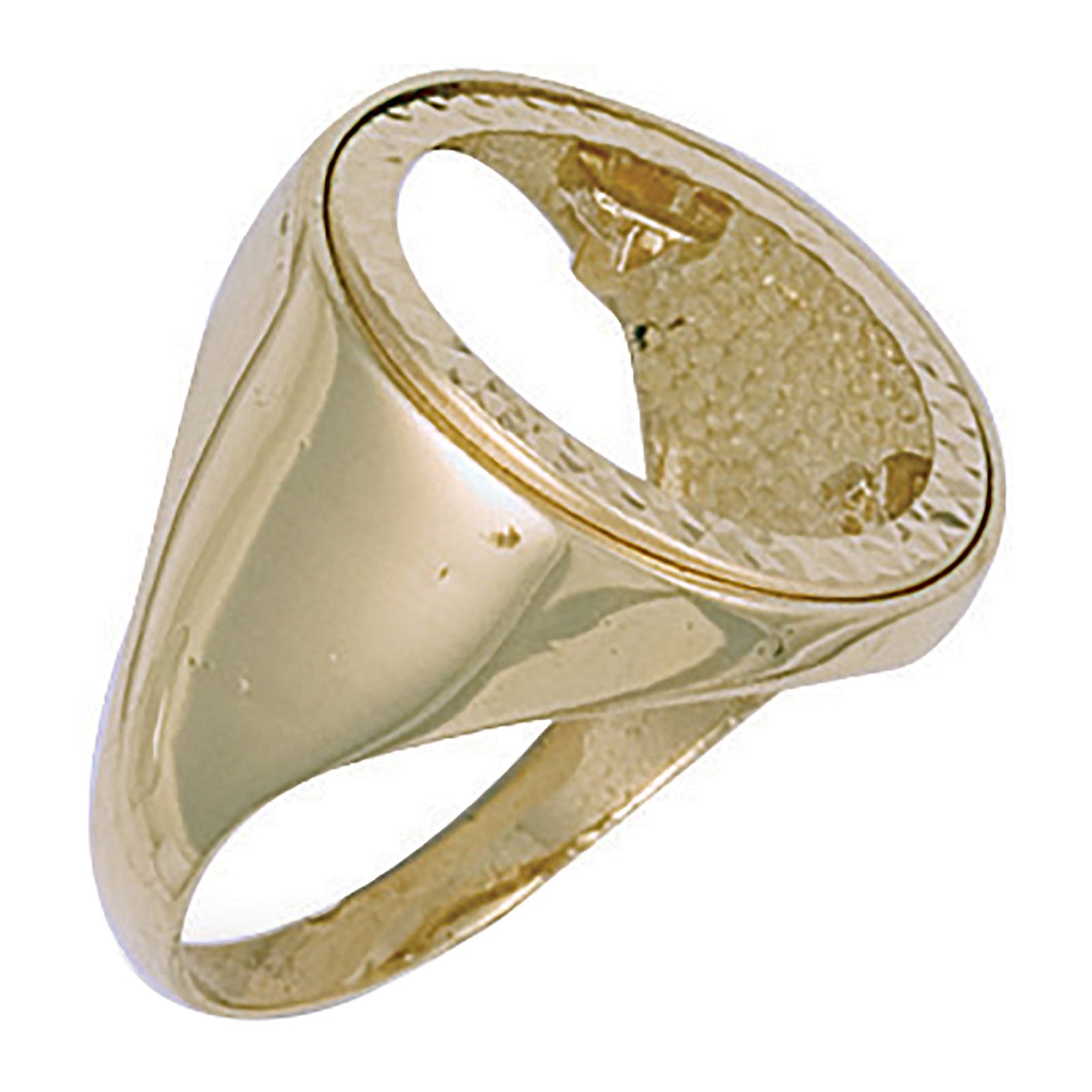 Yellow Gold (Half) Plain Sides Sovereign Ring - 9ct Gold