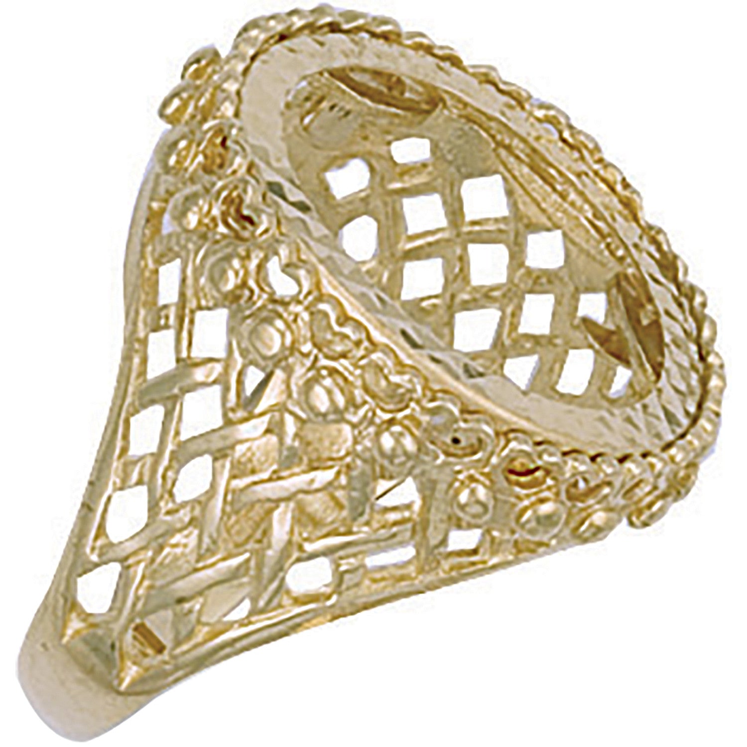 Yellow Gold (Full) Basket Side Sovereign Ring - 9ct Gold
