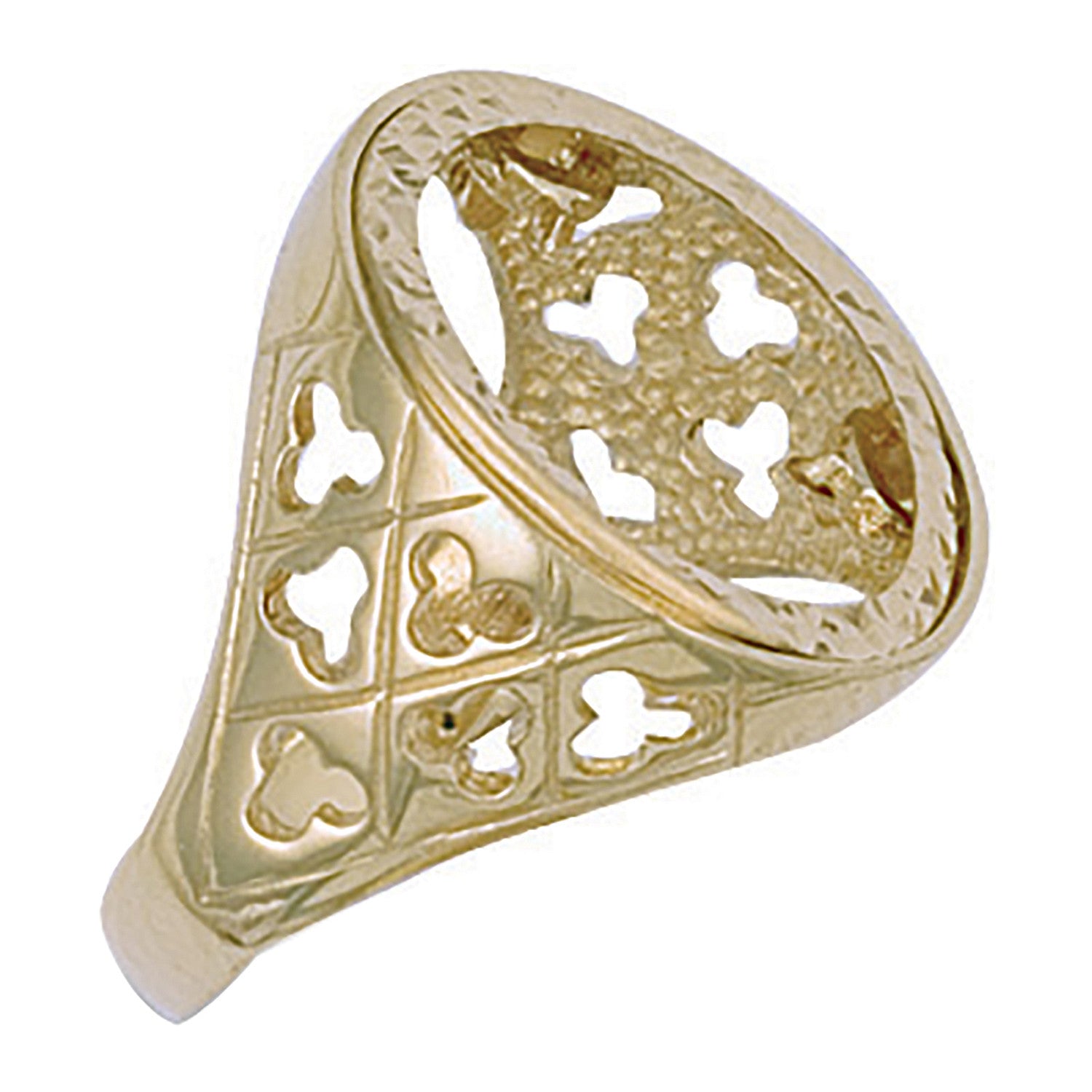 Yellow Gold (Half) Fancy Sides Sovereign Ring