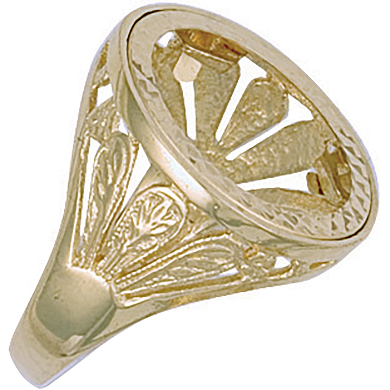Yellow Gold (Full) Fancy Sides Sovereign Ring