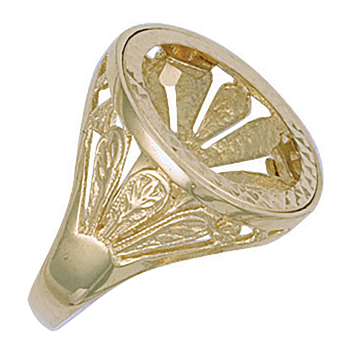 Yellow Gold (Half) Fancy Sides Sovereign Ring - 9ct Gold