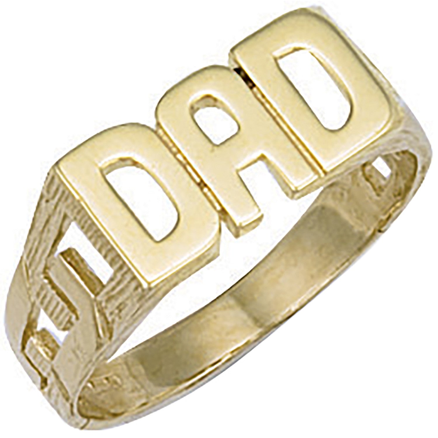 Yellow Gold ID Sides Dad Ring - 9ct Gold