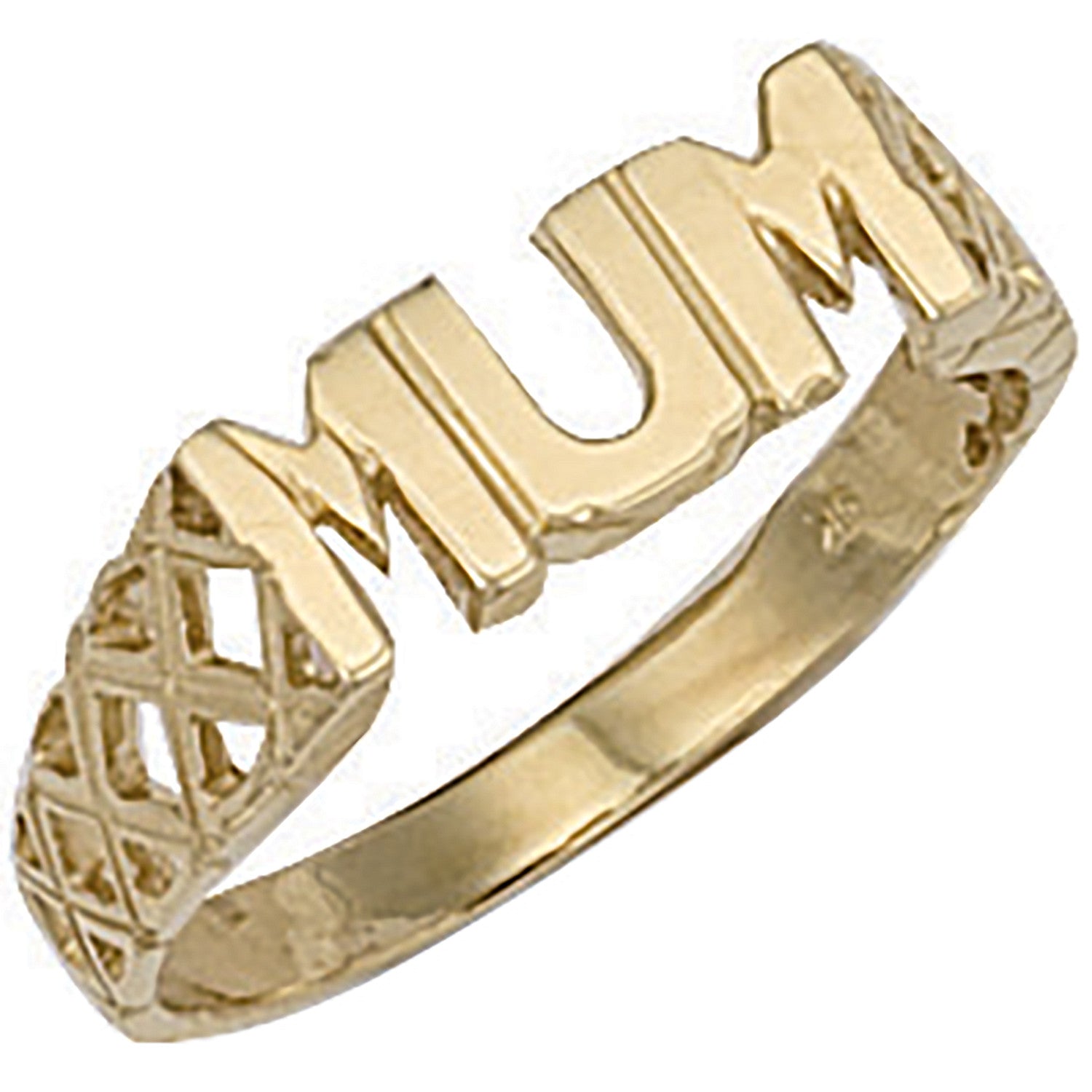 Yellow Gold Basket Sides Mum Ring - 9ct Gold