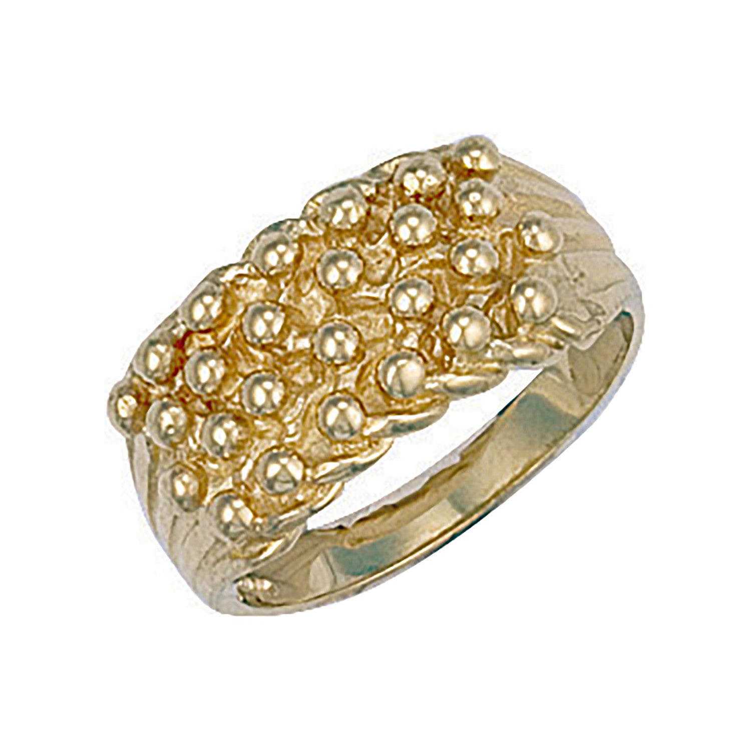 Yellow Gold Woven Back 4 Row Keeper Ring - 9ct Gold