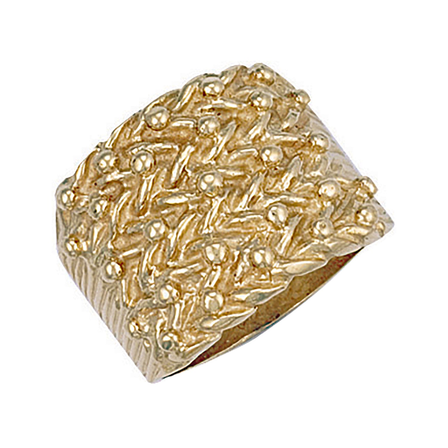 Yellow Gold Woven Back 5 Row Keeper Ring - 9ct Gold