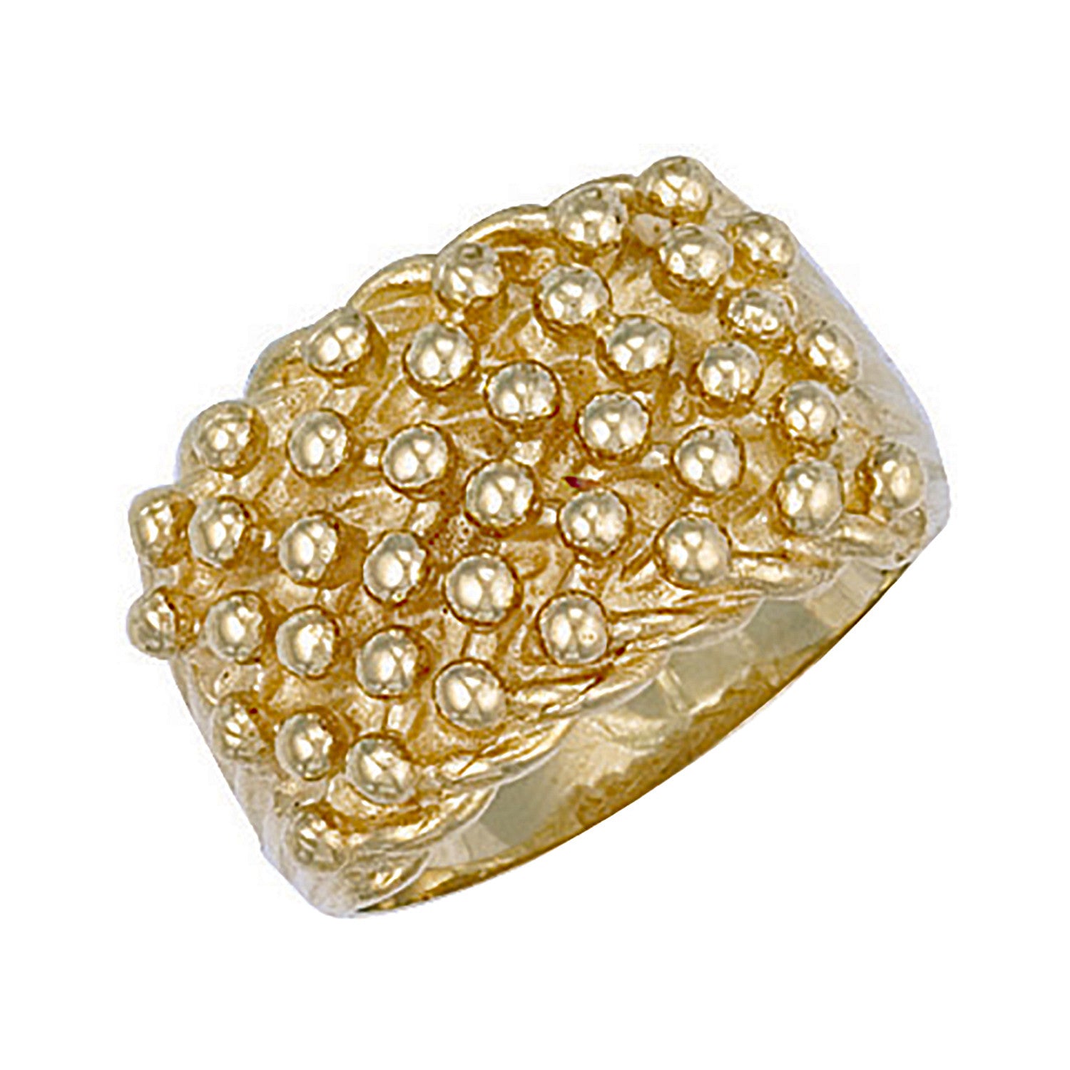 Yellow Gold Woven Back 6 Row Keeper Ring - 9ct Gold