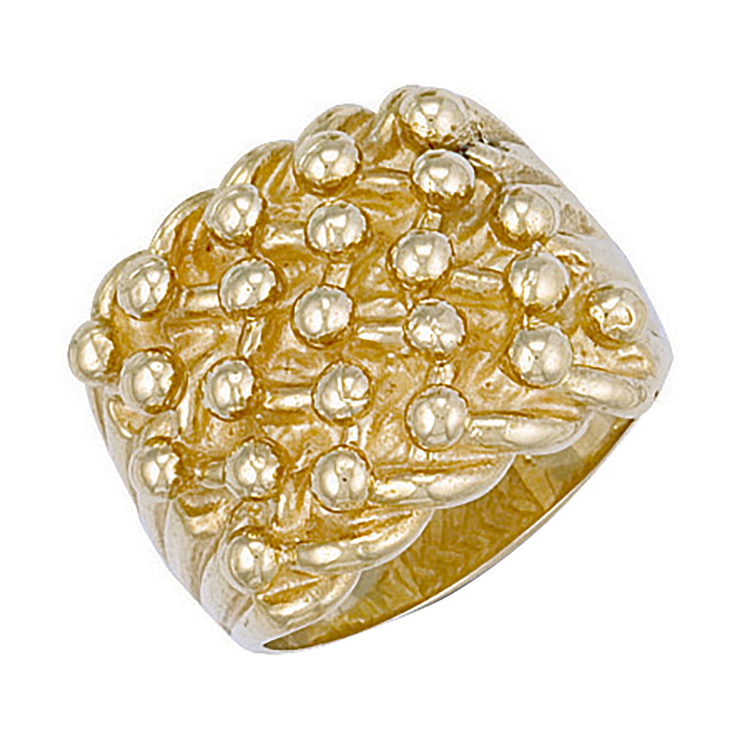 Yellow Gold Woven Back 5 Row Keeper Ring - 9ct Gold