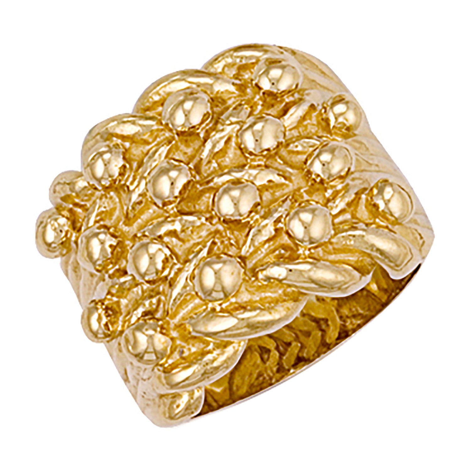 Yellow Gold Woven Back 4 Row Keeper Ring - 9ct Gold