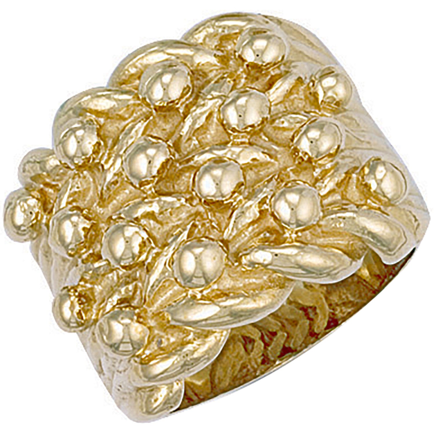 Yellow Gold Woven Back 4 Row Keeper Ring - 9ct Gold