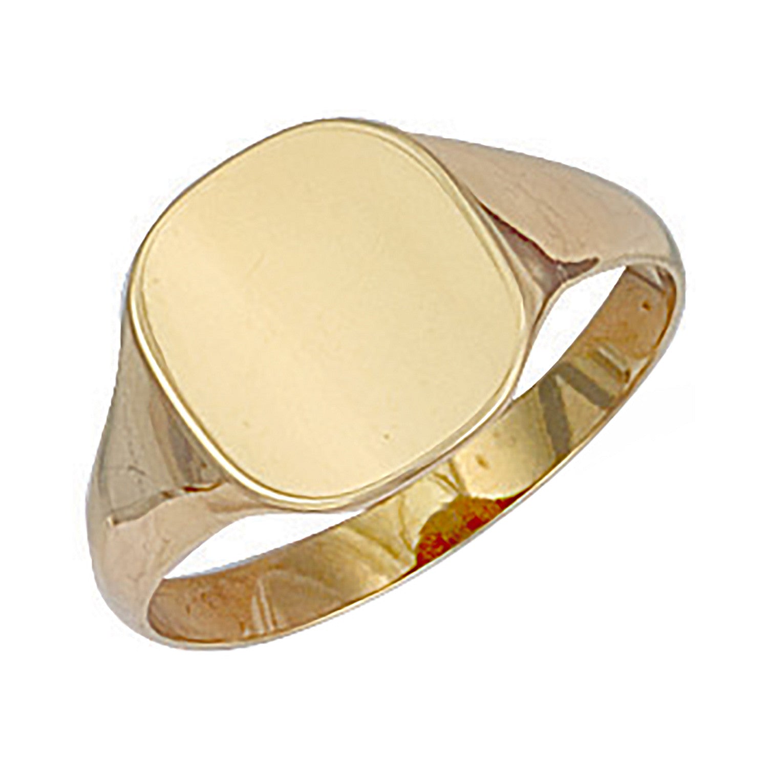 Yellow Gold Cushion Plain Signet Ring - 9ct Gold