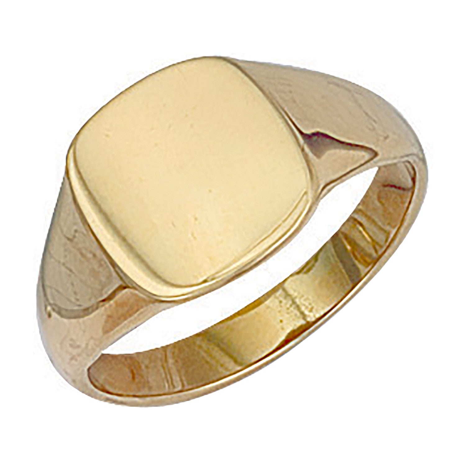 Yellow Gold Cushion Plain Signet Ring - 9ct Gold