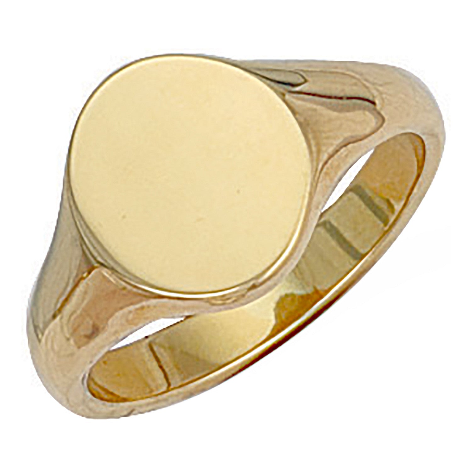 Yellow Gold Oval Plain Signet Ring - 9ct Gold