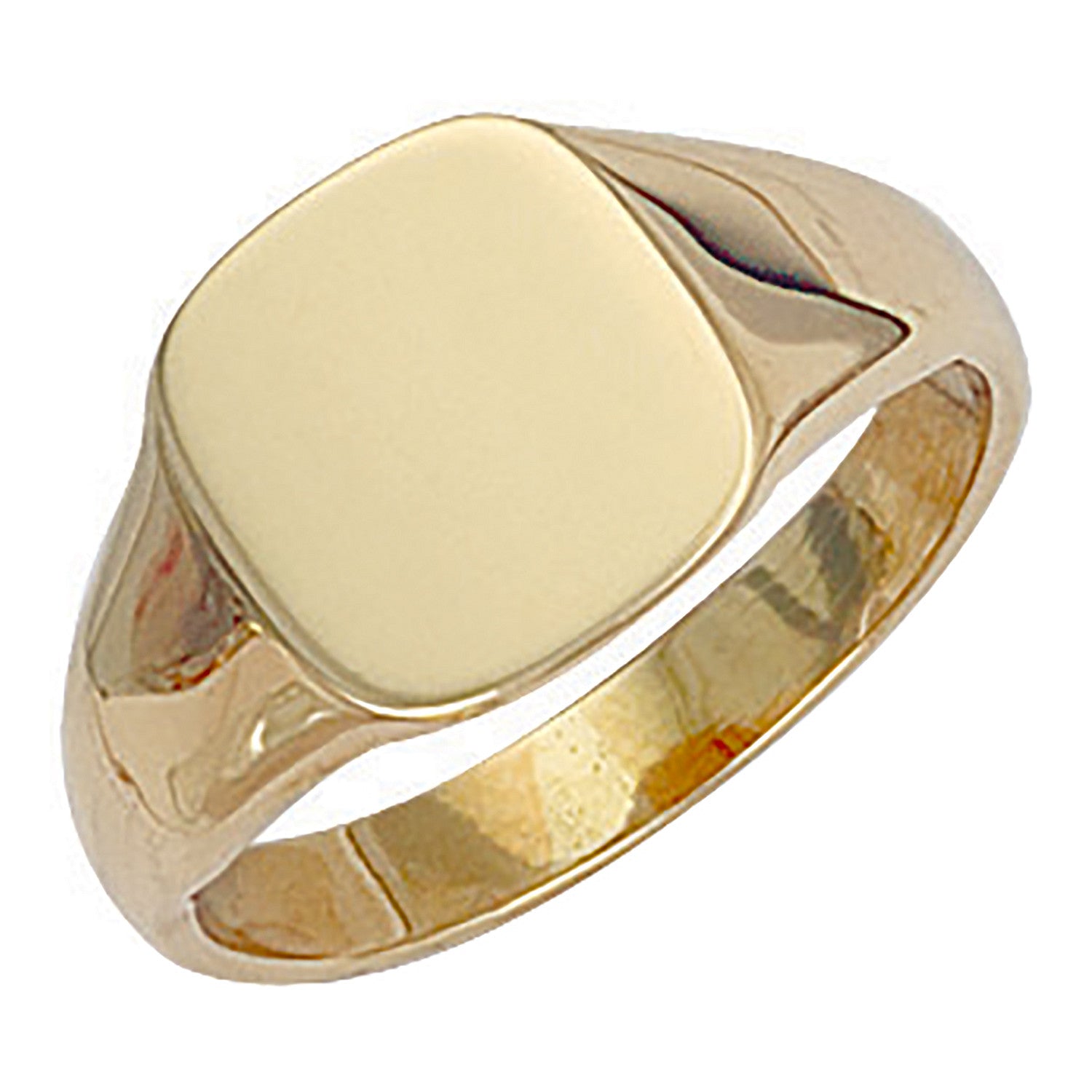Yellow Gold Cushion Plain Signet Ring - 9ct Gold