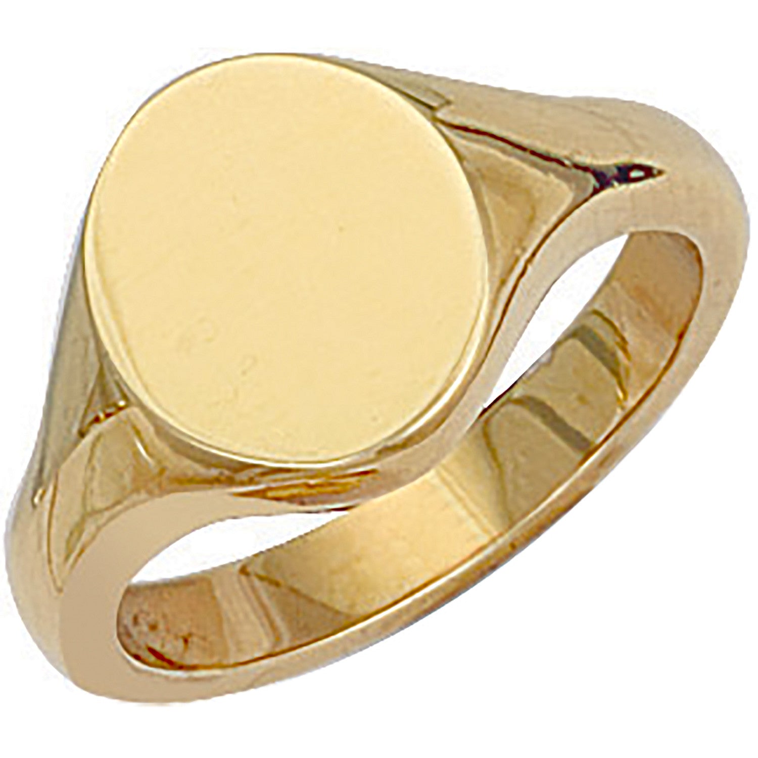 Yellow Gold Oval Plain Signet Ring - 9ct Gold