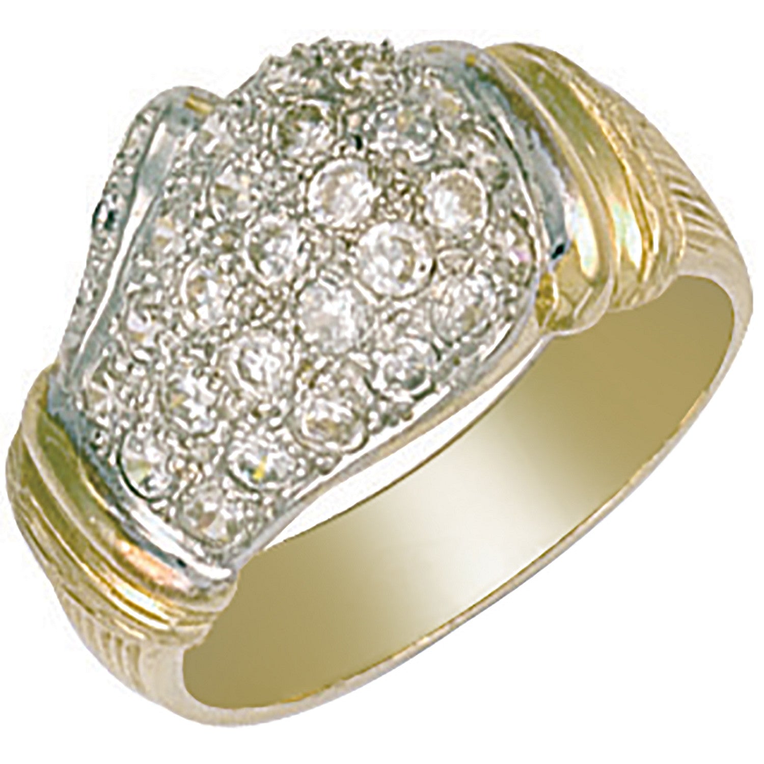 Yellow Gold Cubic Zirconia Boxing Glove Ring - 9ct Gold