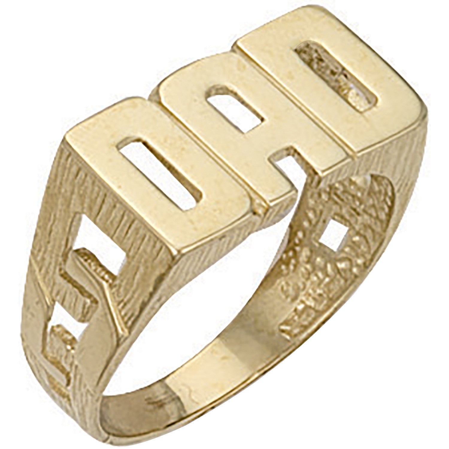 Yellow Gold ID Sides Dad Ring - 9ct Gold