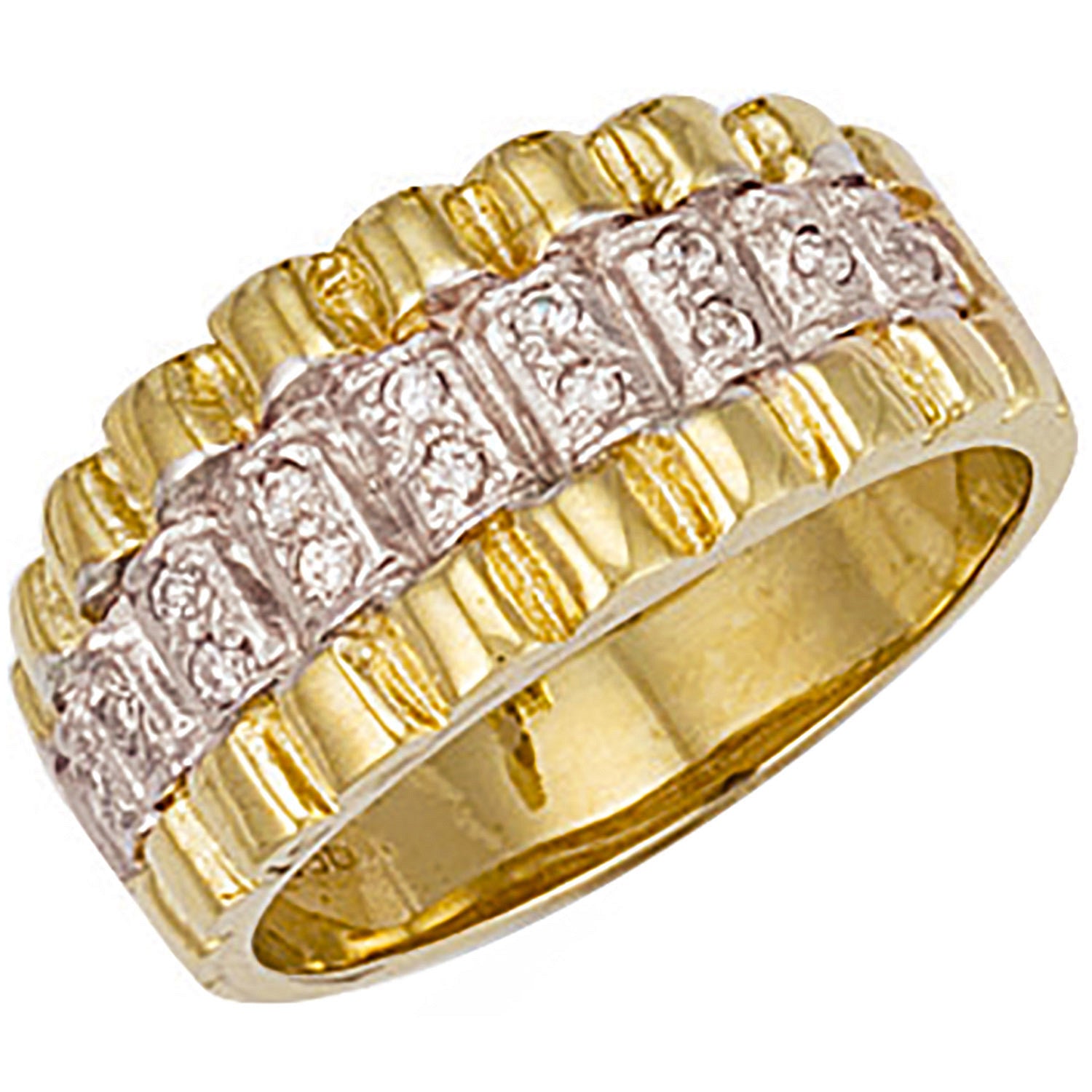 Yellow Gold Gents Cubic Zirconia Ring - 9ct Gold