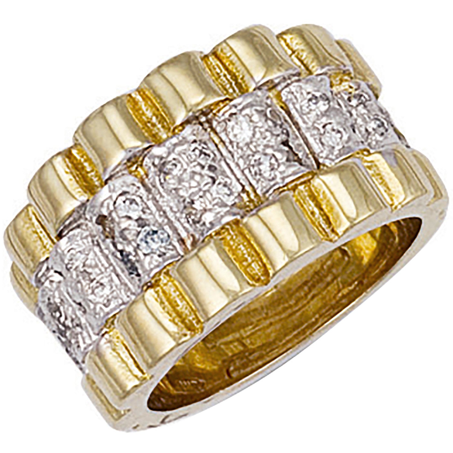 Yellow Gold Gents Cubic Zirconia Ring - 9ct Gold