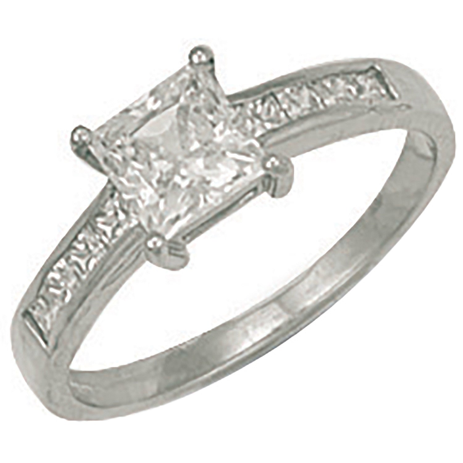White Gold Fancy Cubic Zirconia Ring - 9ct Gold