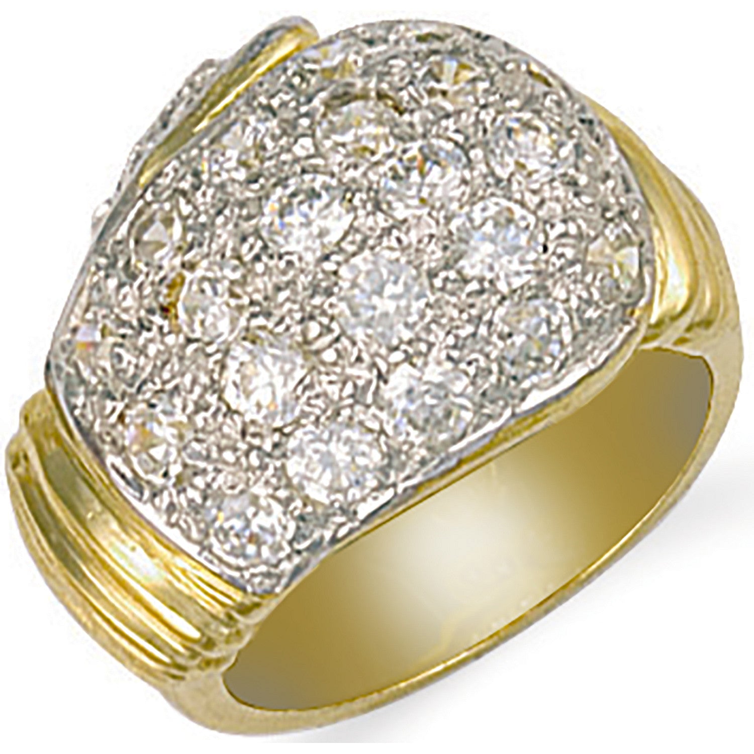 Yellow Gold Cubic Zirconia Boxing Glove Ring - 9ct Gold