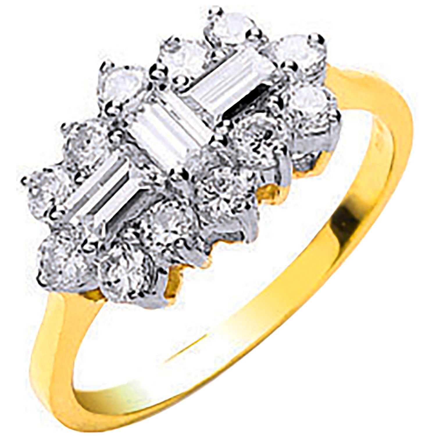 Yellow Gold Cubic Zirconia Boat Ring - 9ct Gold