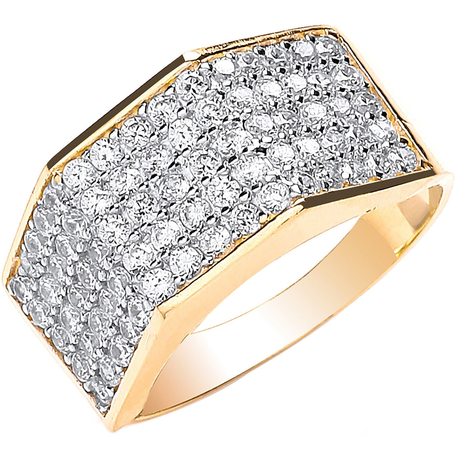 Y/G Gents Five Row Cz Ring