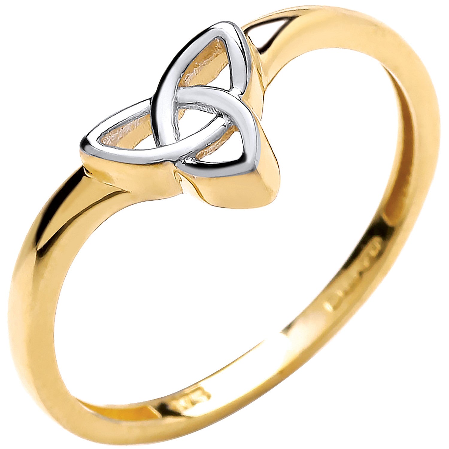2 Colour Yellow/White Wishbone Style Celtic Ring