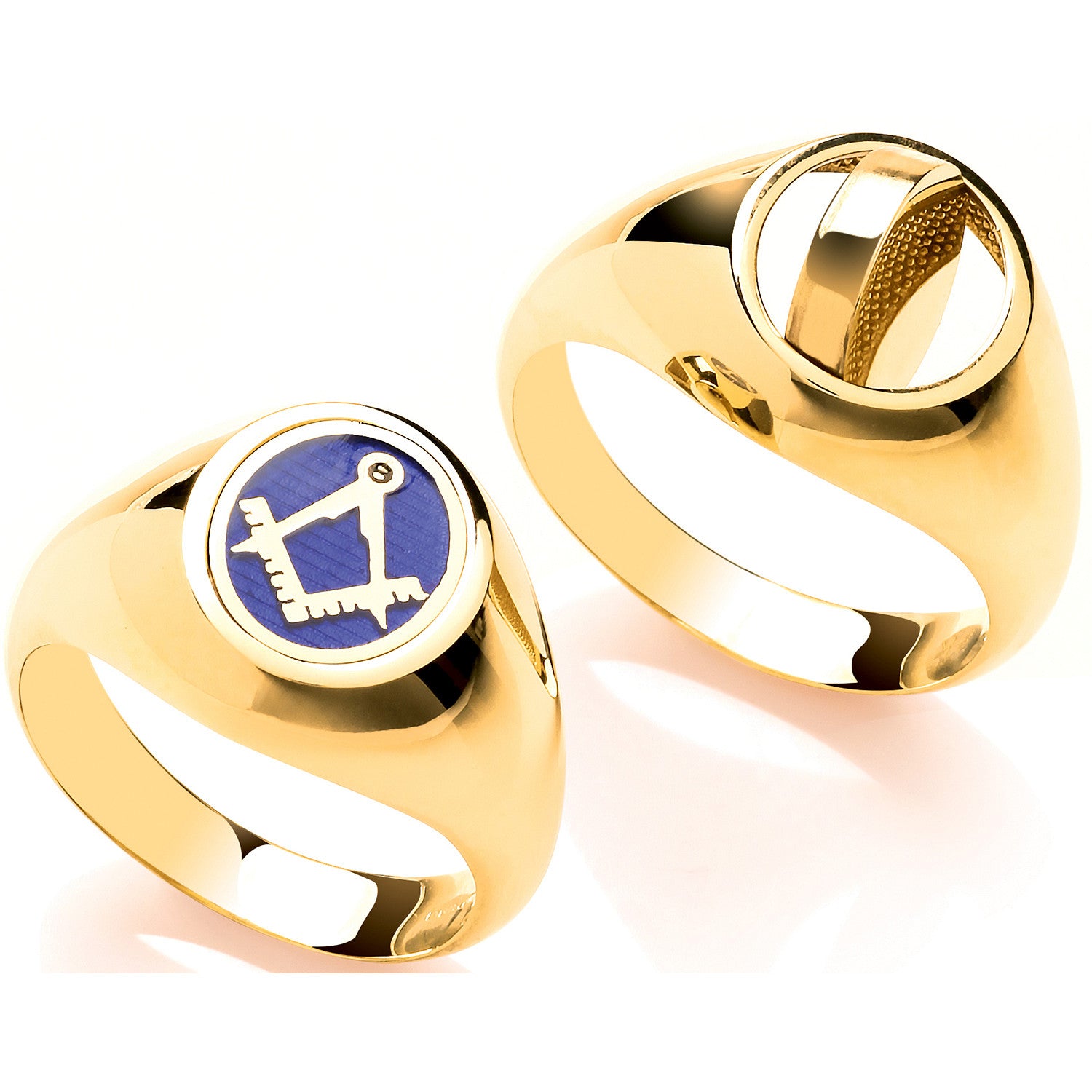 Yellow Gold Masonic Swivel OVAL Signet Ring - 9ct Gold