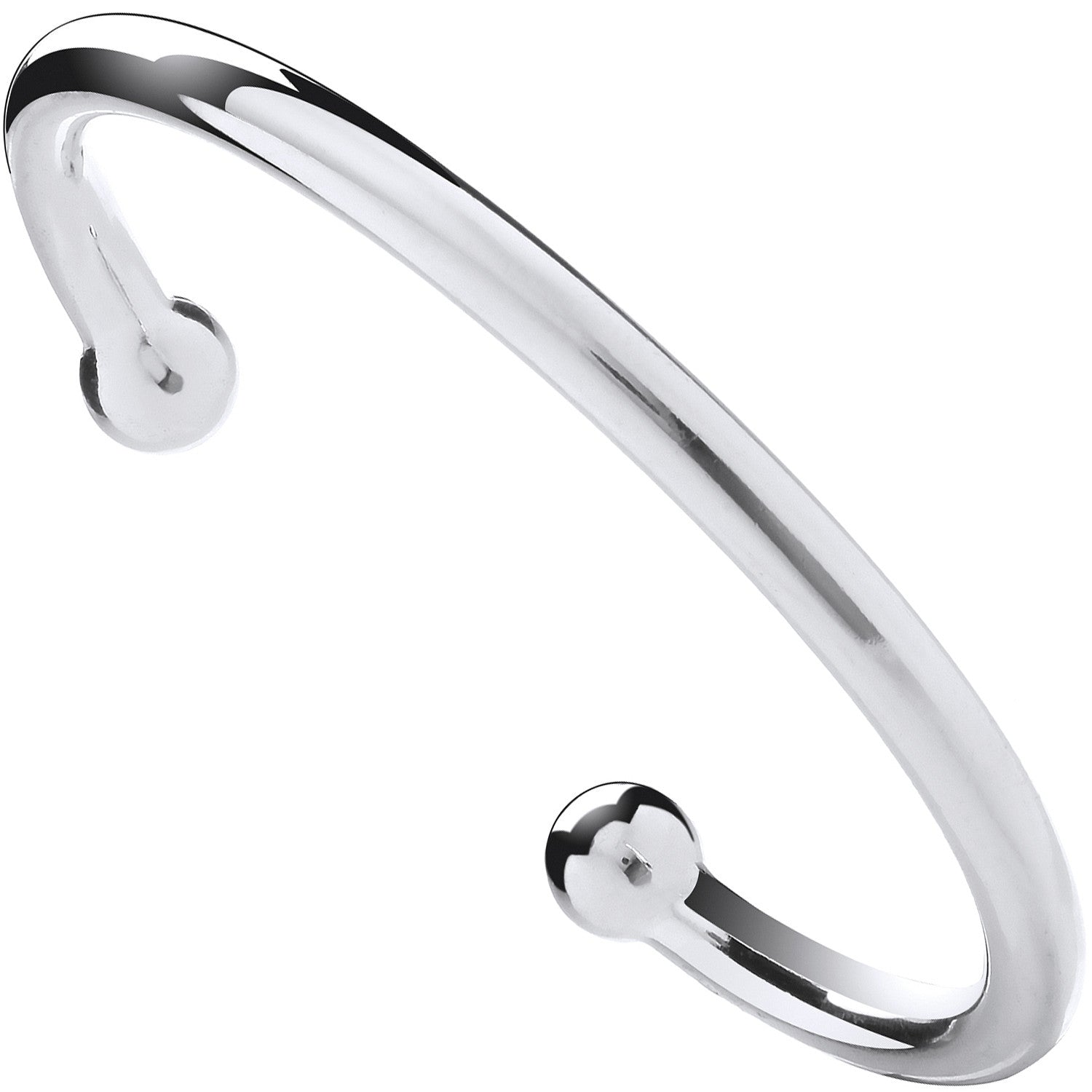 Silver 6mm Gents Torgue Bangle - Silver