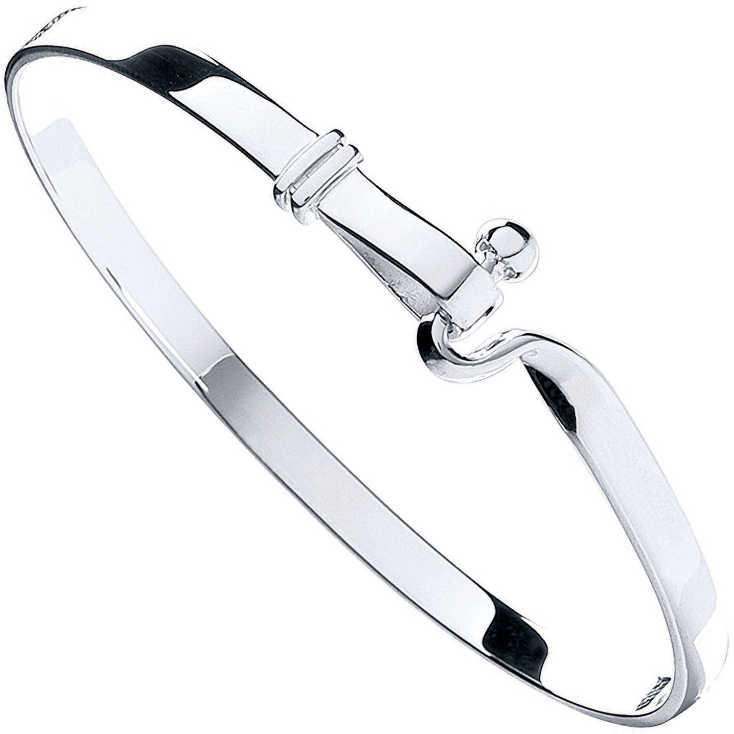 Silver Hook Bangle - Silver