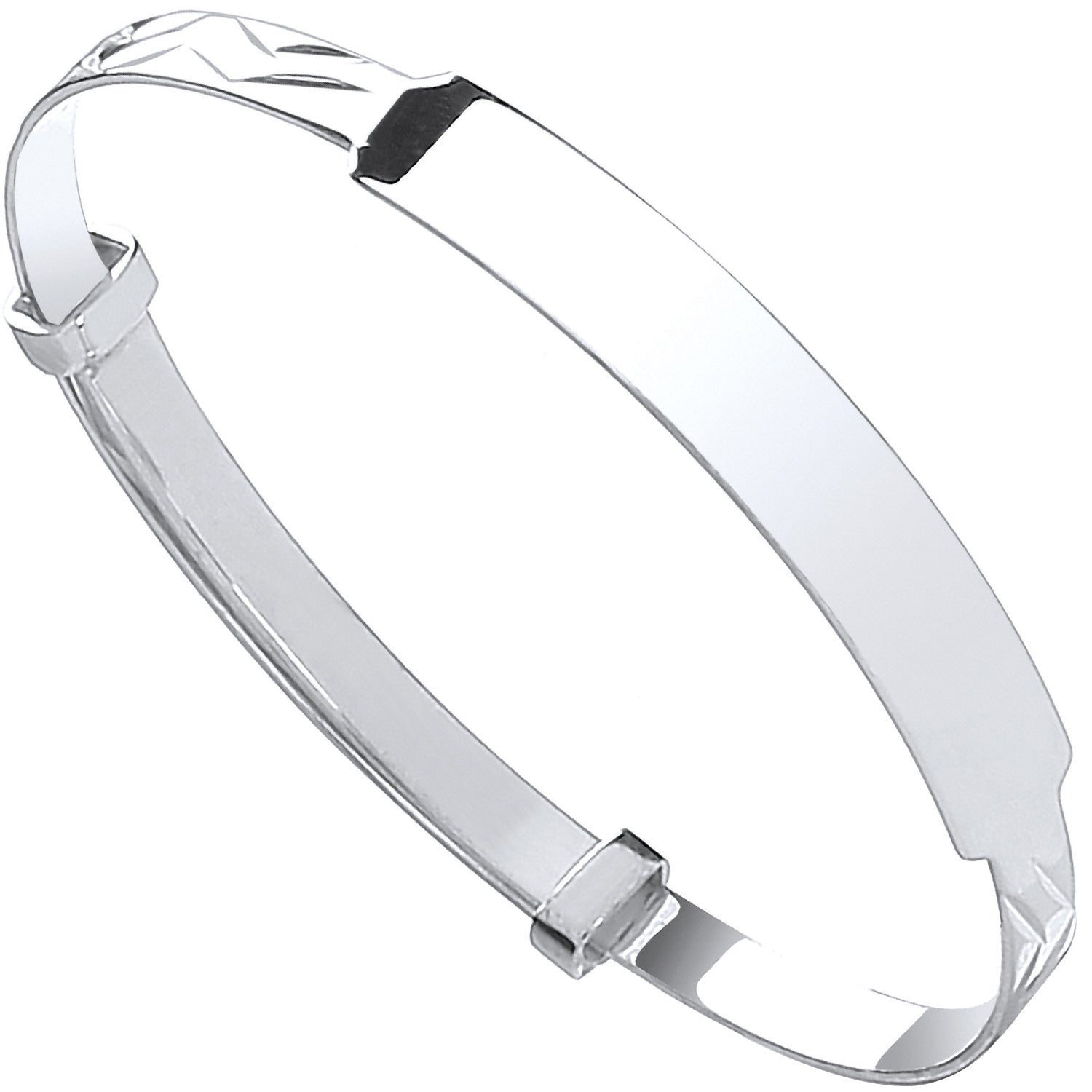 Silver Baby Expandable ID Bangle - Silver