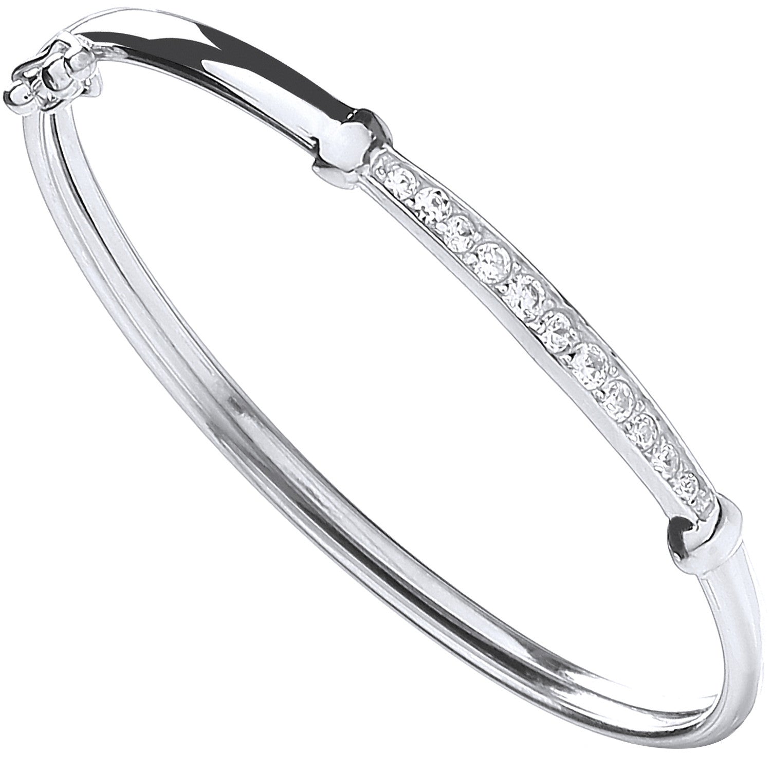 Silver Baby Cubic Zirconia Bangle - Silver