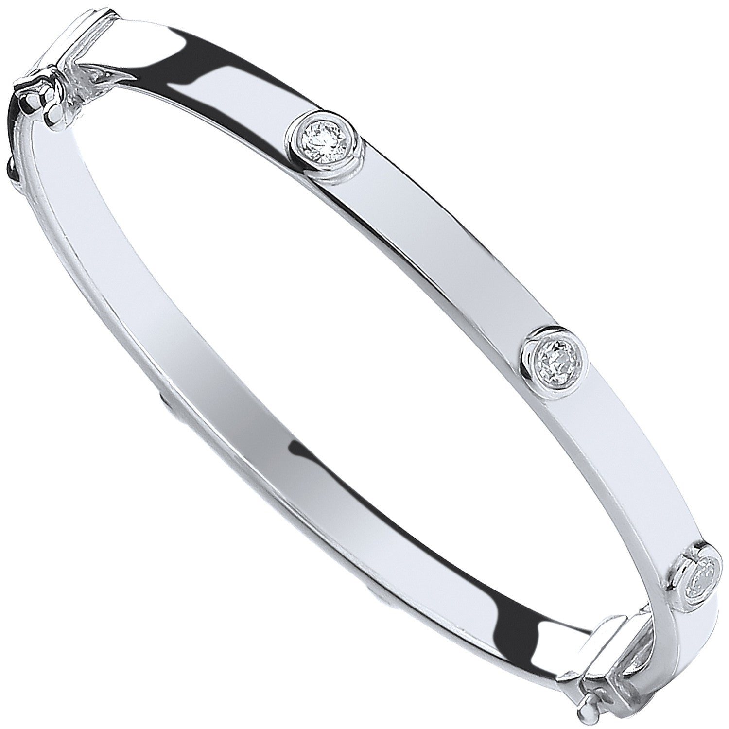 Silver Baby Cubic Zirconia Bangle - Silver