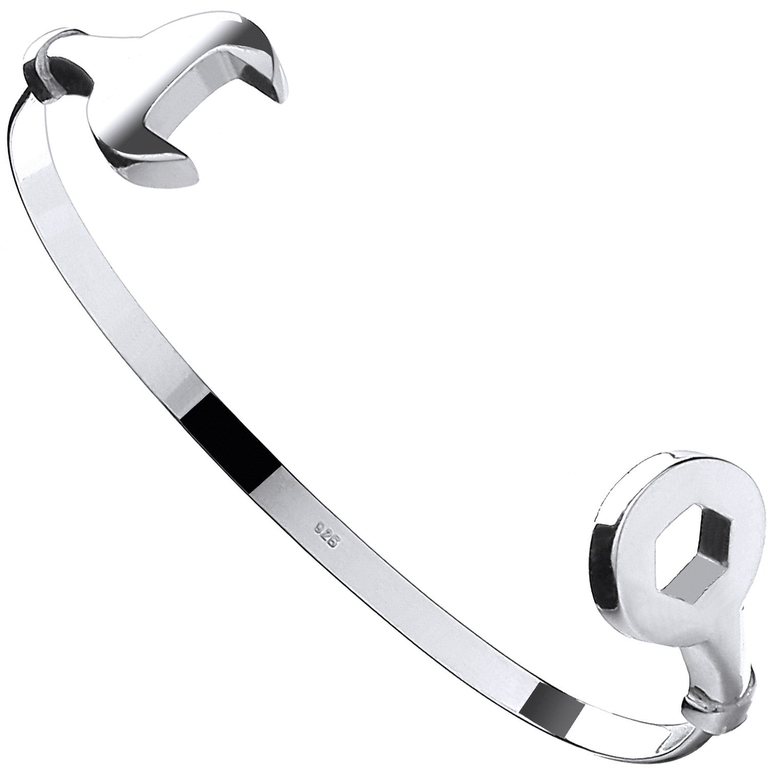 Silver Baby Spanner Bangle - Silver