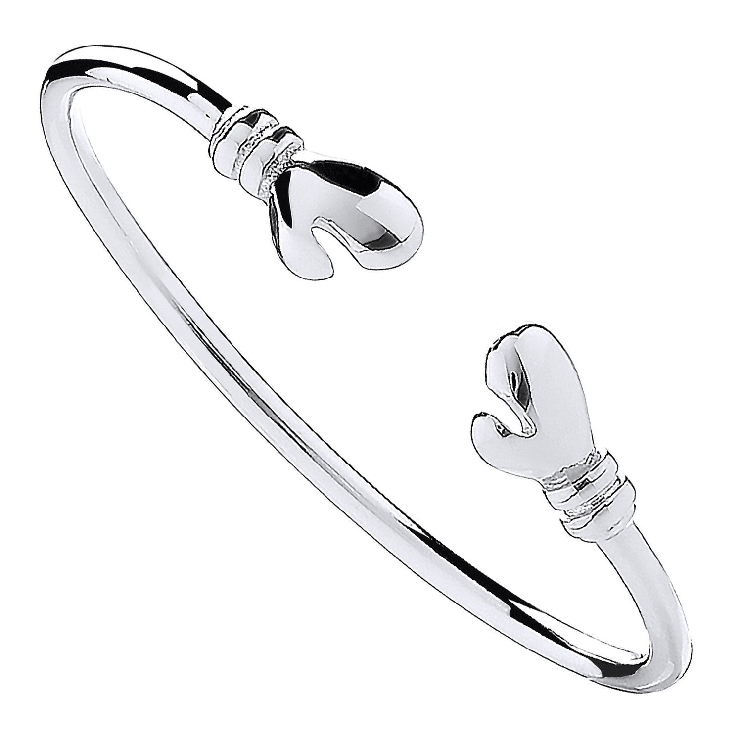Silver Boxing Glove Baby Bangle - Silver