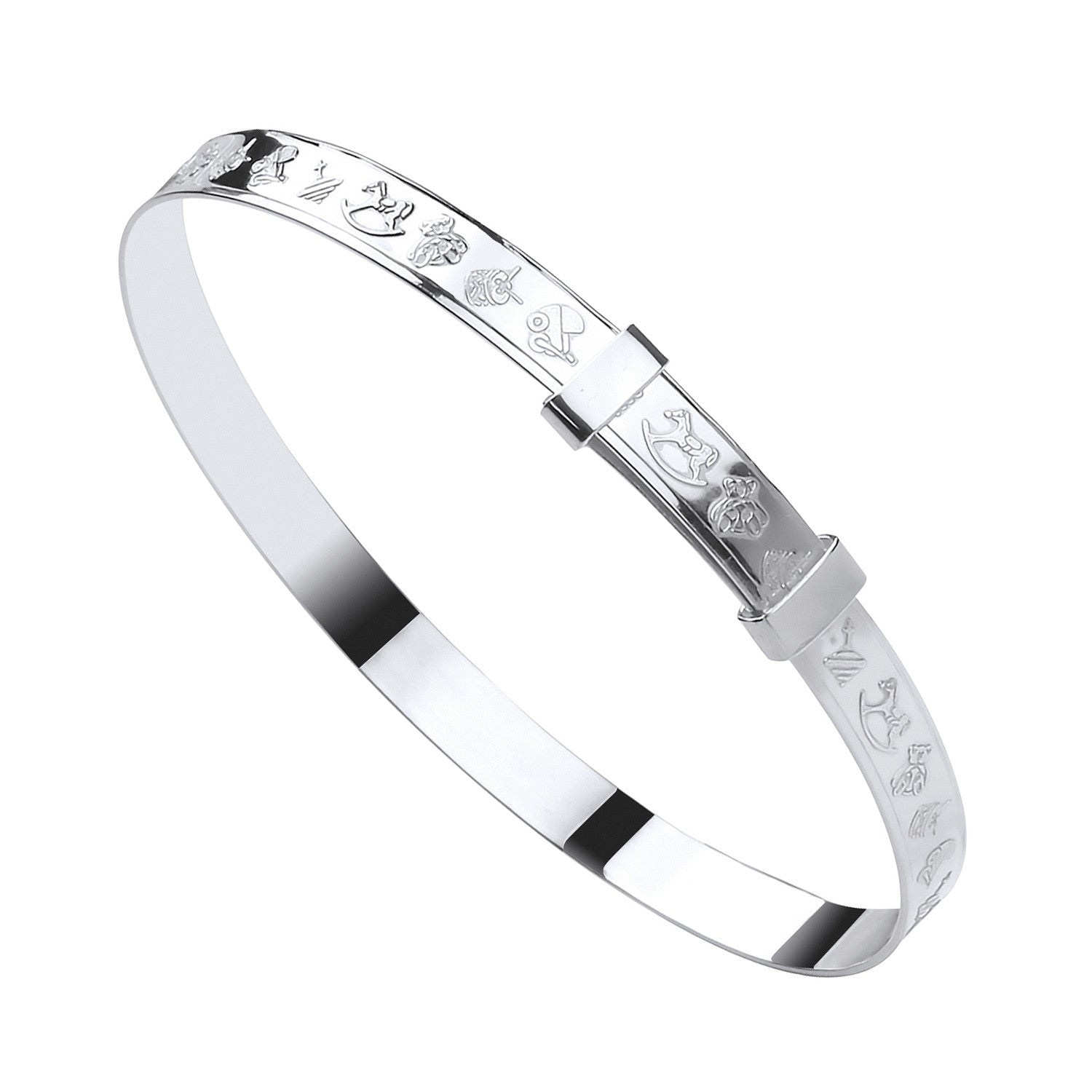 Silver Expandable Baby Bangle - Silver