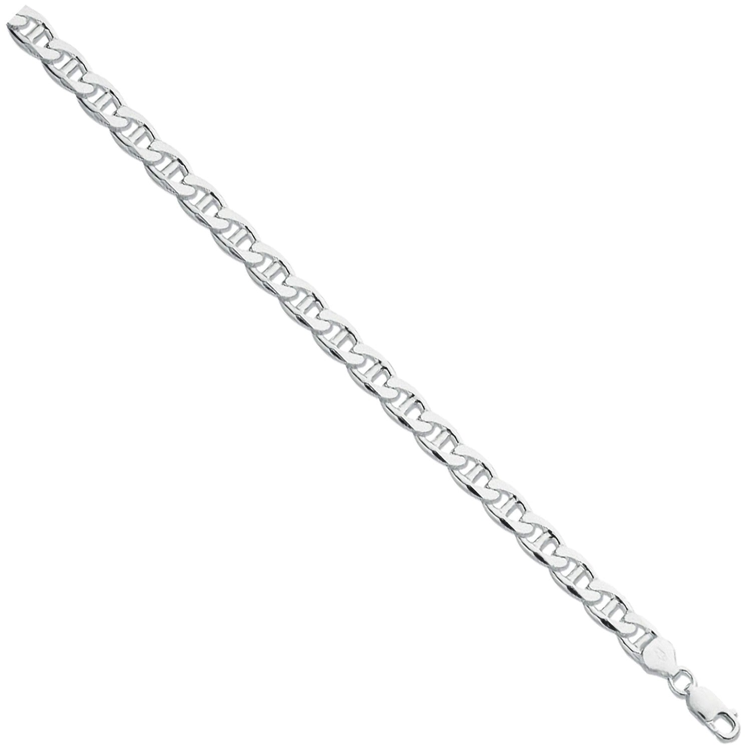 Silver 8mm Anchor Gents 8" Bracelet - Silver