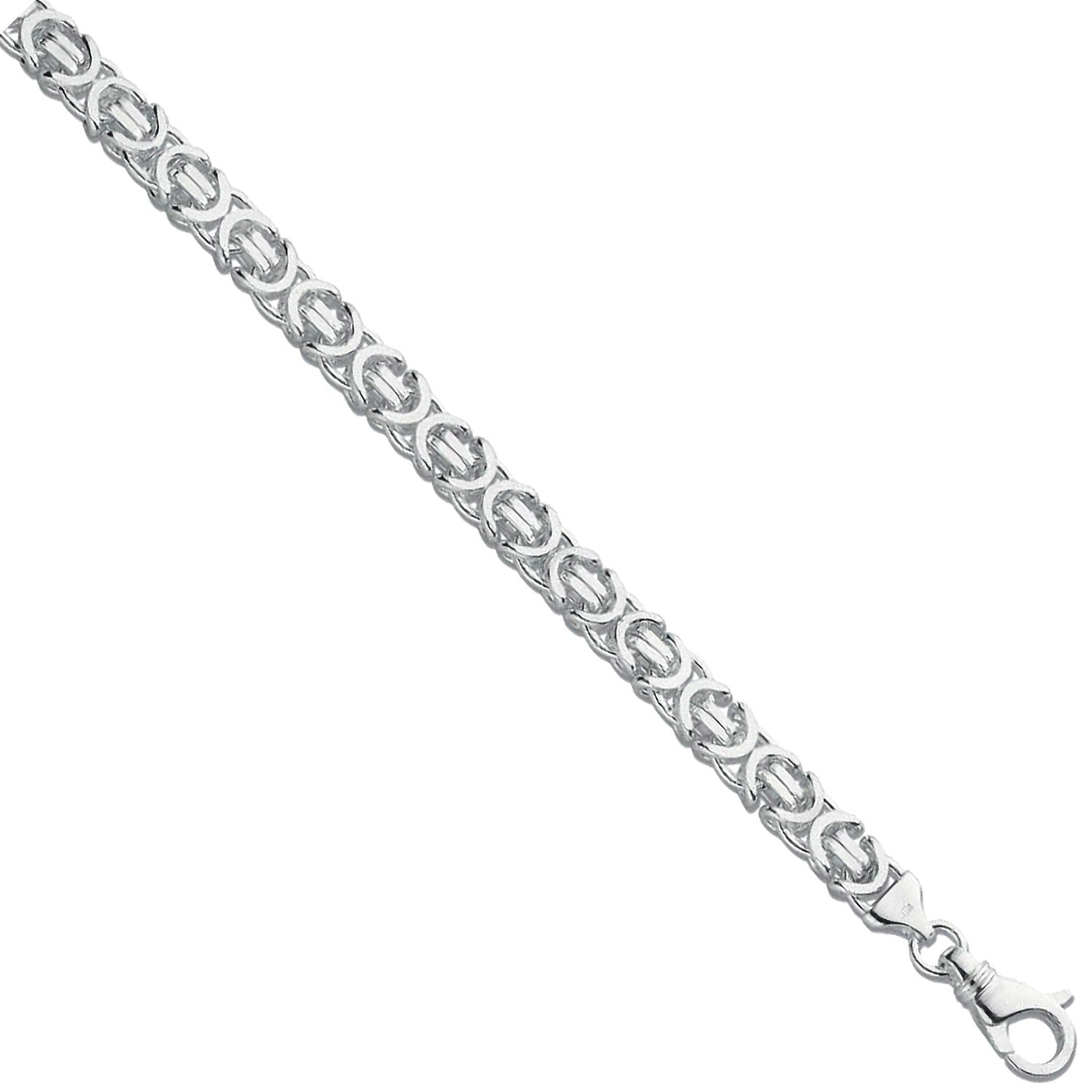 Silver 9.2mm Byzantine Gents 8" Bracelet - Silver
